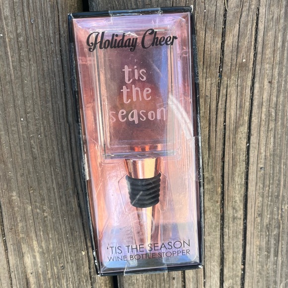 HOLIDAY CHEER ‘TIS THE SEASON WINE BOTTLE TOPPER NIB - Picture 2 of 4